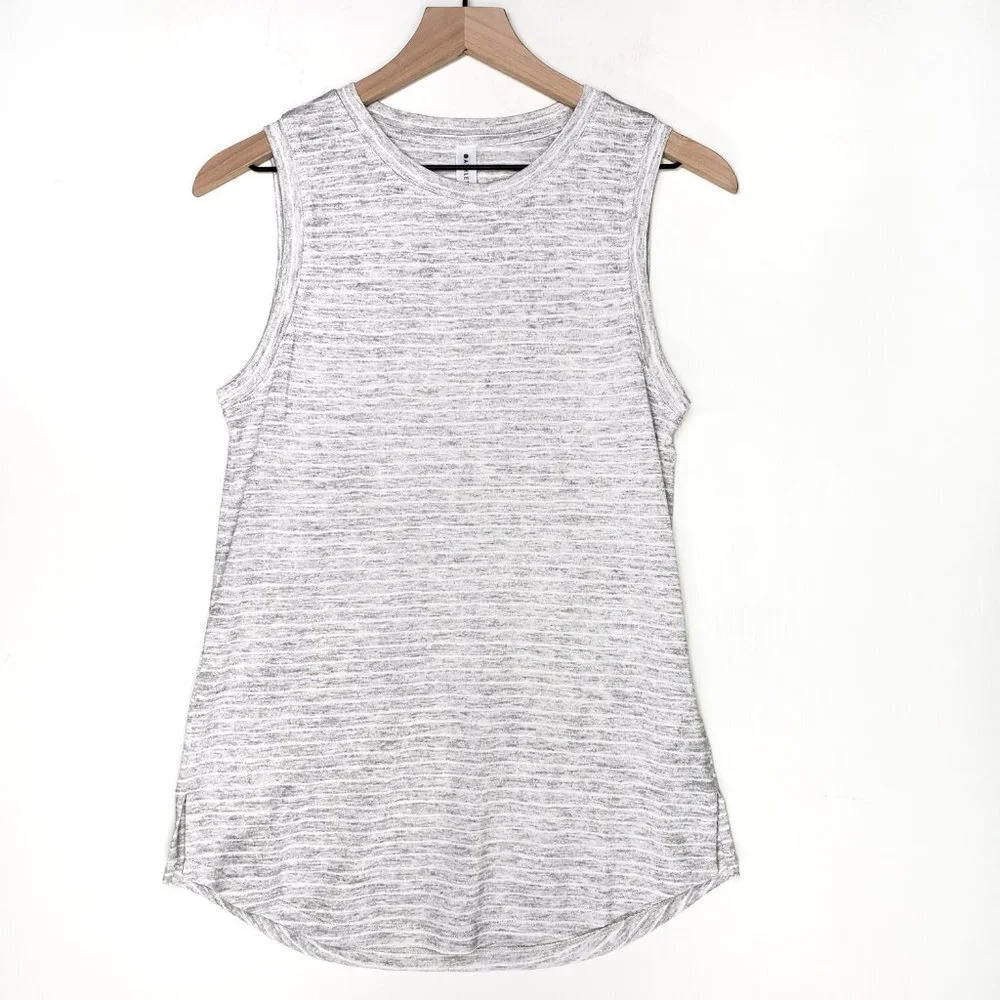 Athleta Breezy Tank Grey Marled Stripe Sleeveless XS‎ Top - Picture 8 of 8